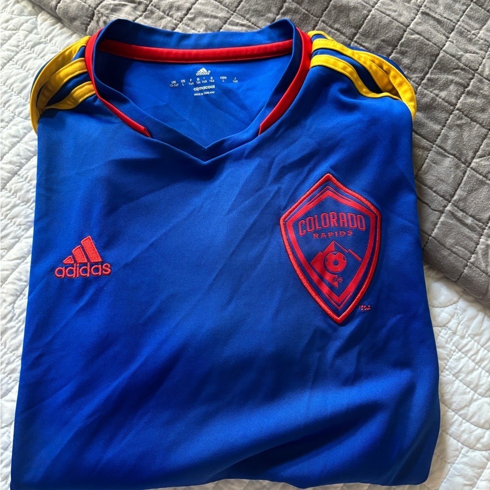 Adidas 2014 Colorado Rapids Jersey kids large with Red and Yellow Accents